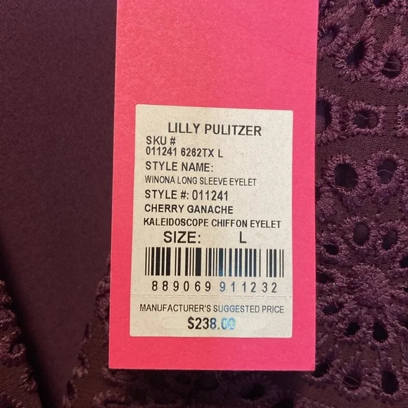 NWT Lilly Pulitzer Winona Long Sleeve Eyelet Dress - Picture 6 of 8